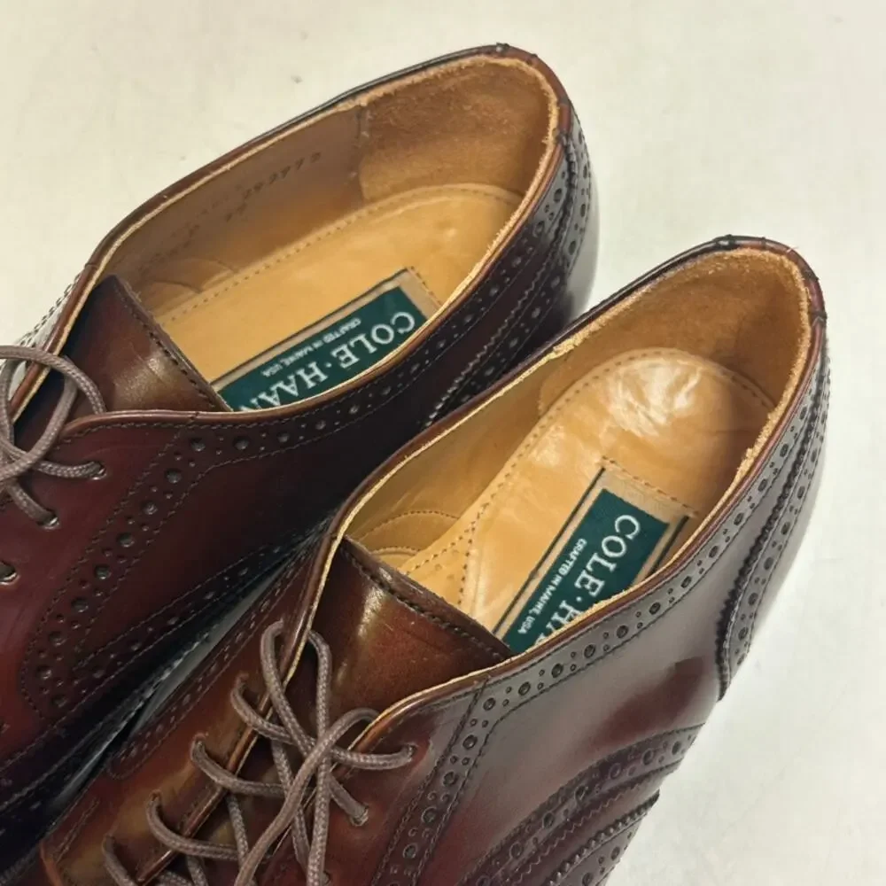 VGUC Rancourt & Co. x Cole Haan Brown Wingtip Oxford Made in Maine USA 10 D